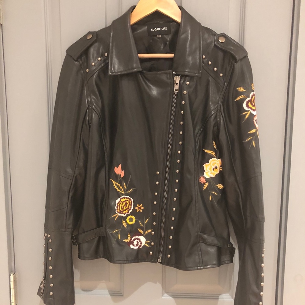 Sugar lips faux leather jacket